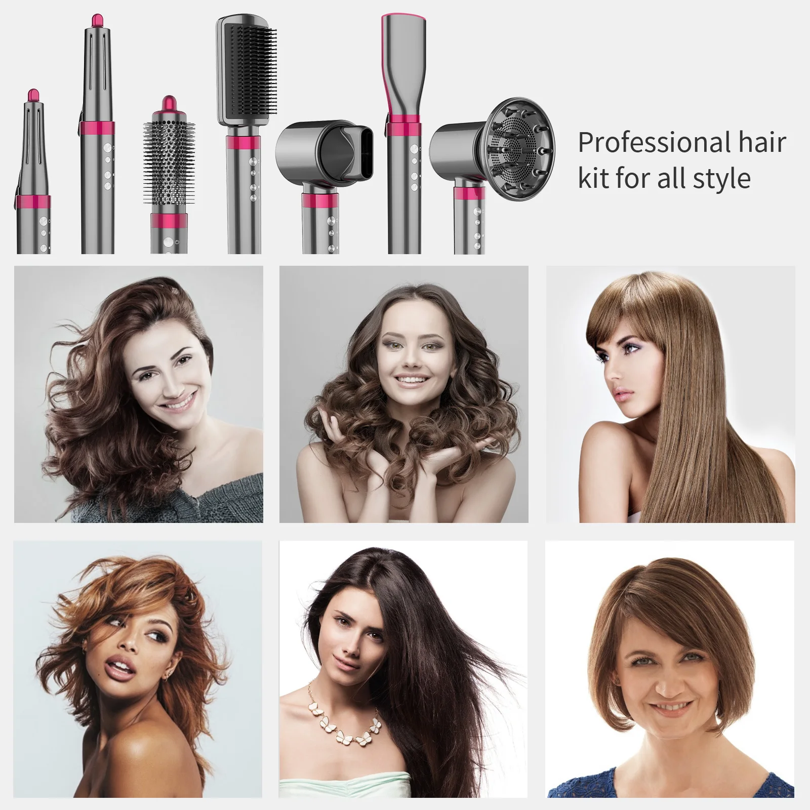 Многофункциональный фен для волос с отрицательными ионами холодного и горячего воздуха