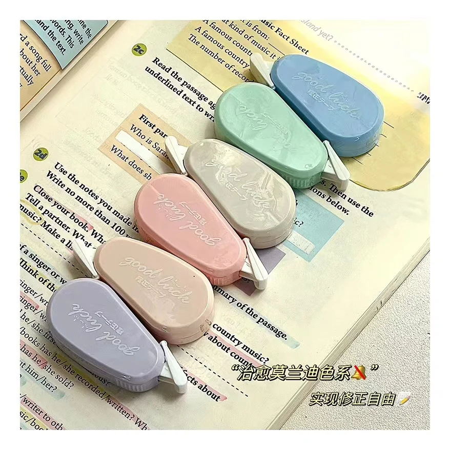 college fancy stationery kit set milk white blue whiteout sideway correction tape sticky 5mm correction tape yellow