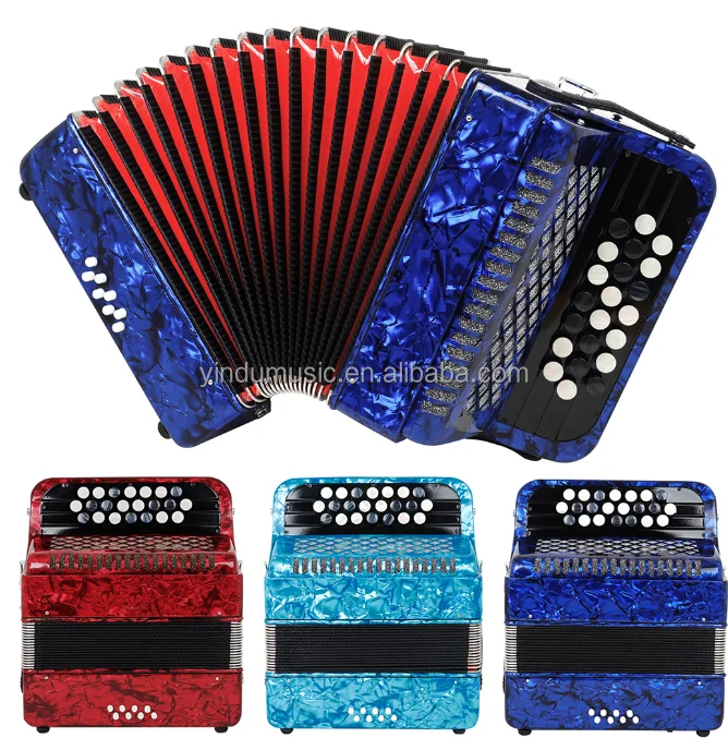 22-Key 8-Bass Bayan Accordion Diatonic Wood Keyboard Instrument Student Adult Performance Qin Style Button Accordion