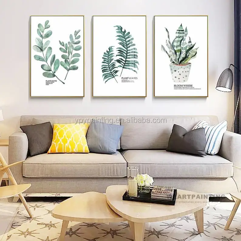 Beautiful green  plant  arts oil painting canvas  wall art  for home decor made in China