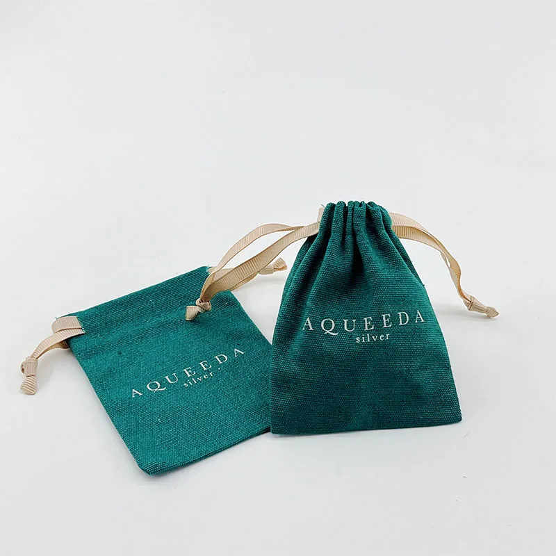 Повторное Использование Пользовательского Размера логотип муслин натуральная Органическая небольшая линия хлопок шнурок сумка Ювелирные изделия хлопковый мешочек