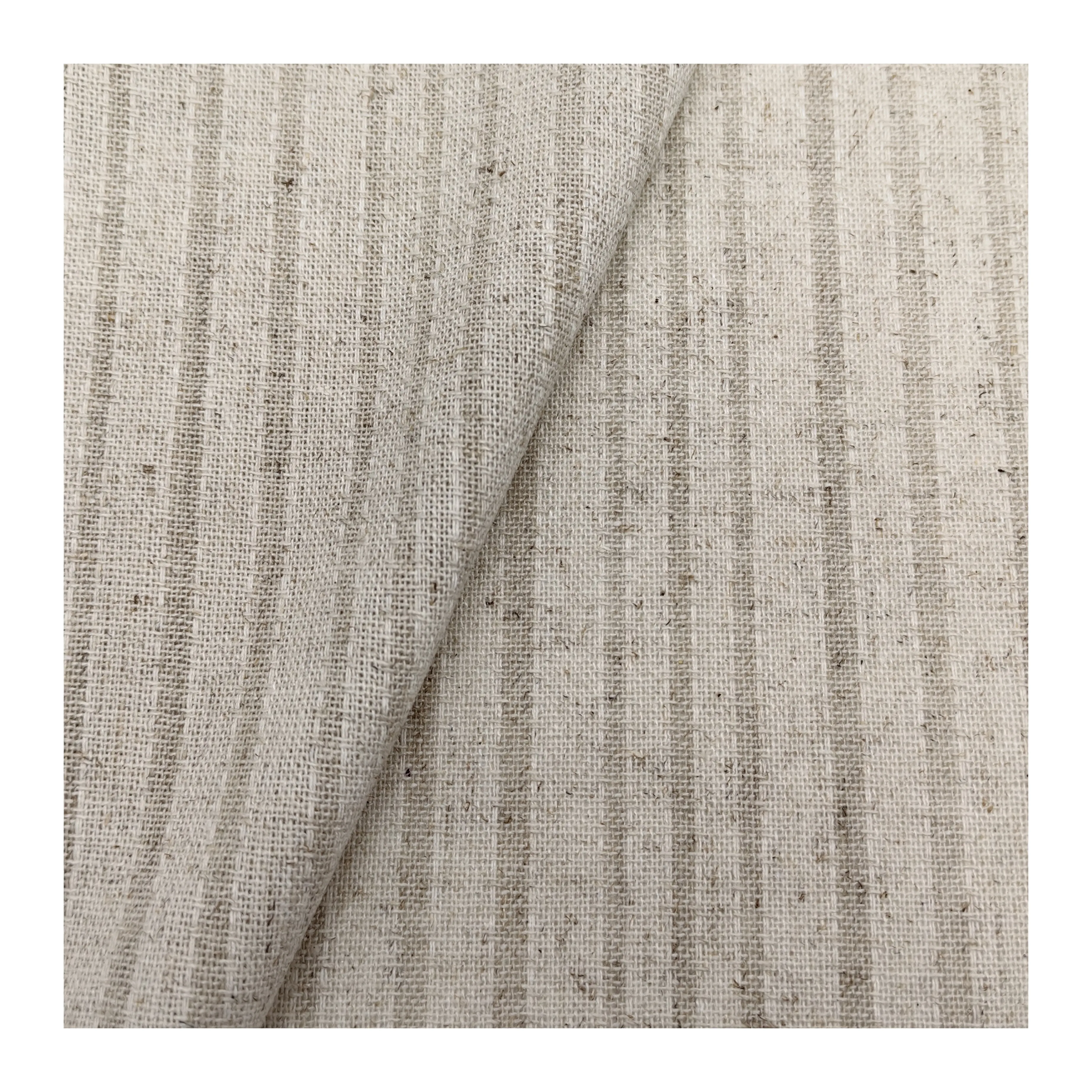 Inexpensive Factory Supplying wholesale natural Linen Fabric stripe WovenFabric Soft Touch Natural Dye Plain eco-friendly fabric