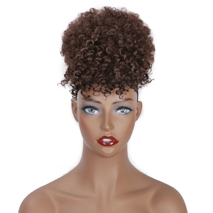 Aisi Hair афро-пуховка с челкой короткие кудрявые вьющиеся волосы пучок зажимом для обертывания кулиска наращивания волос