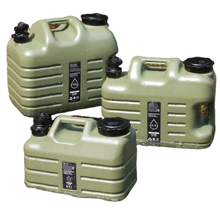 Large Capacity Food Grade Plastic Water Storage Tank with Spigot for Outdoor Camping Climbing Casual Activities and Hiking