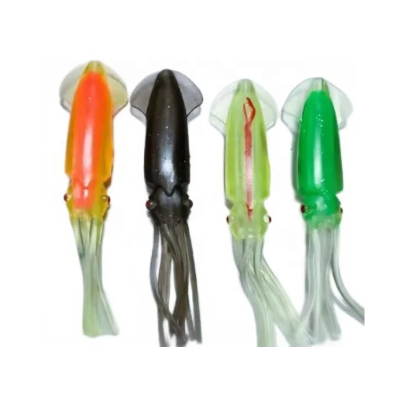 Hot Sale fishing net china factory the New Fishing Lures Soft Squid Lure Durable Saltwater Glow PVC Lure