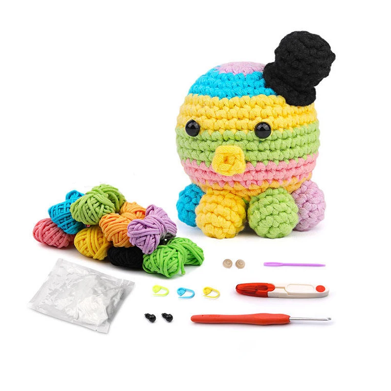 Colorful octopus crochet animal kit beginners diy adult crochet kit