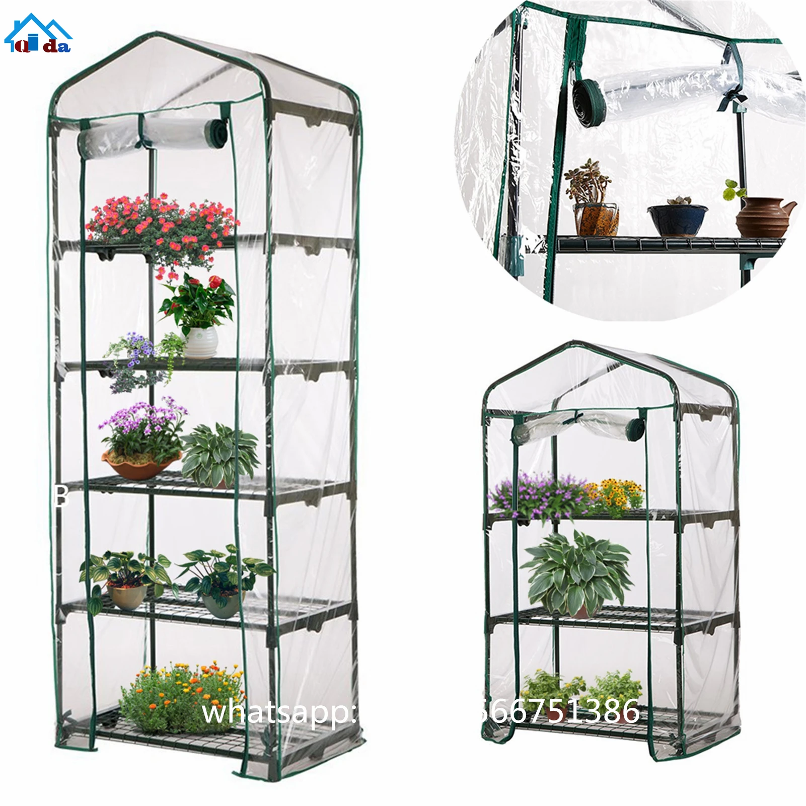 Cheap And Light Easily Assembled Metal Frame Plastic Small Mini Greenhouse For Garden Balcony Herbs