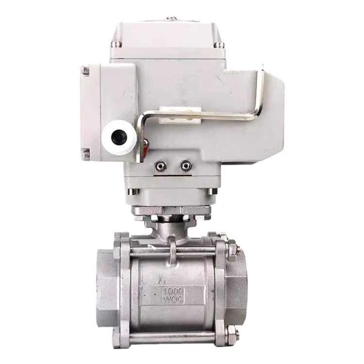 CQATMT Electric Valve Stainless Steel Mini Ball Valve 3 Pieces Ball Valves With Manual Switch