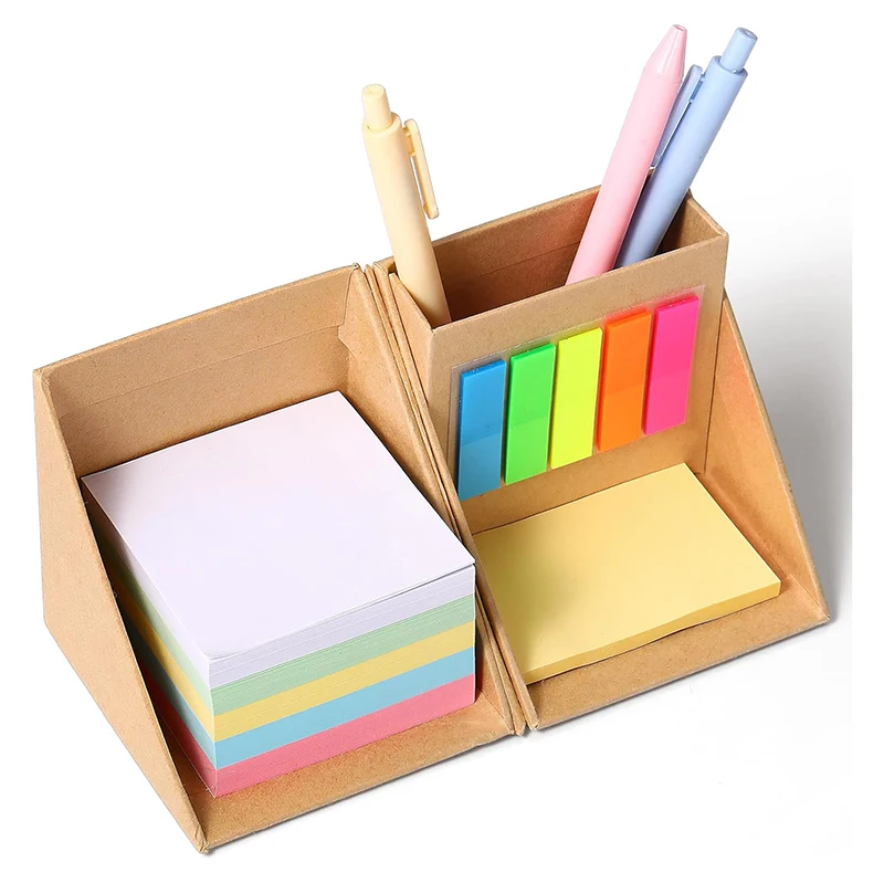 Bview Art Multicolor Memo Cube Sticky Notes Set With 2 Stimulating Card For Students Back to School