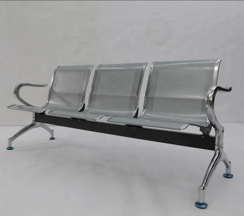 Reception chair Leather Steel 2 3 4 5 Seater Medical Office Salon Metal Airport Hospital Guest Waiting room Chair with Arm