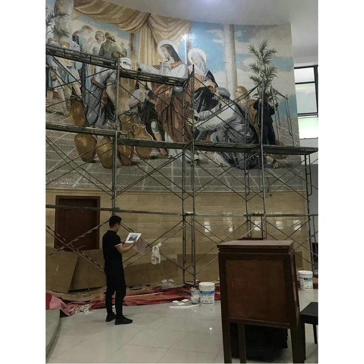 Custom made marble murales mosaic wall mural art
