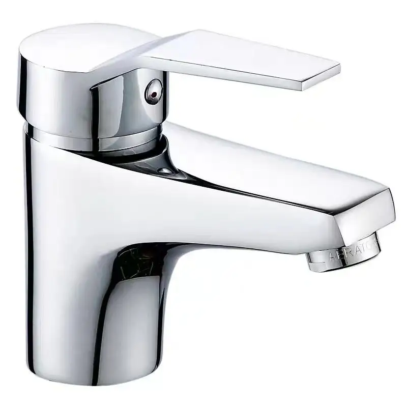 Chrome Hot and Cold Water Faucet Single Handle Bathroom Modern Basin Faucet