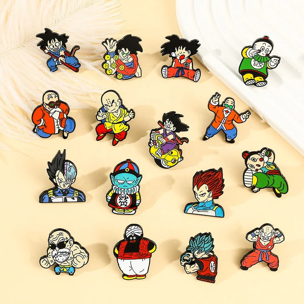 Классический японский аниме Dragon Ball милые Мультяшные металлические эмалированные нагрудные булавки для одежды