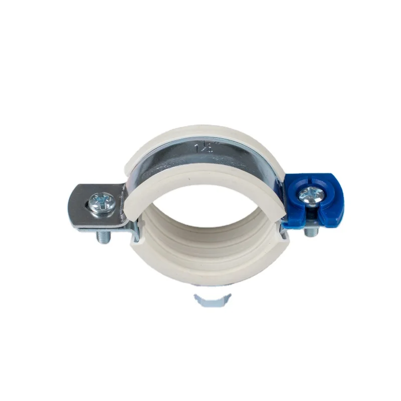 
Wholesale Best Quality pipe clamp with white rubber and blue plastic clip 
