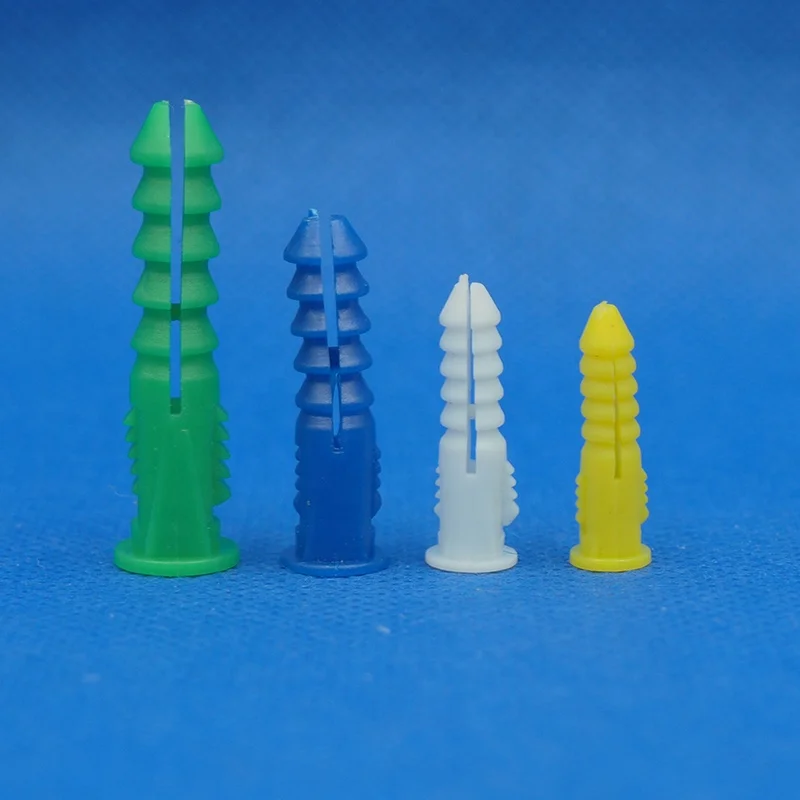 Plastic PP PE Expansion tube conical anchor blue and red color plastic wall anchor