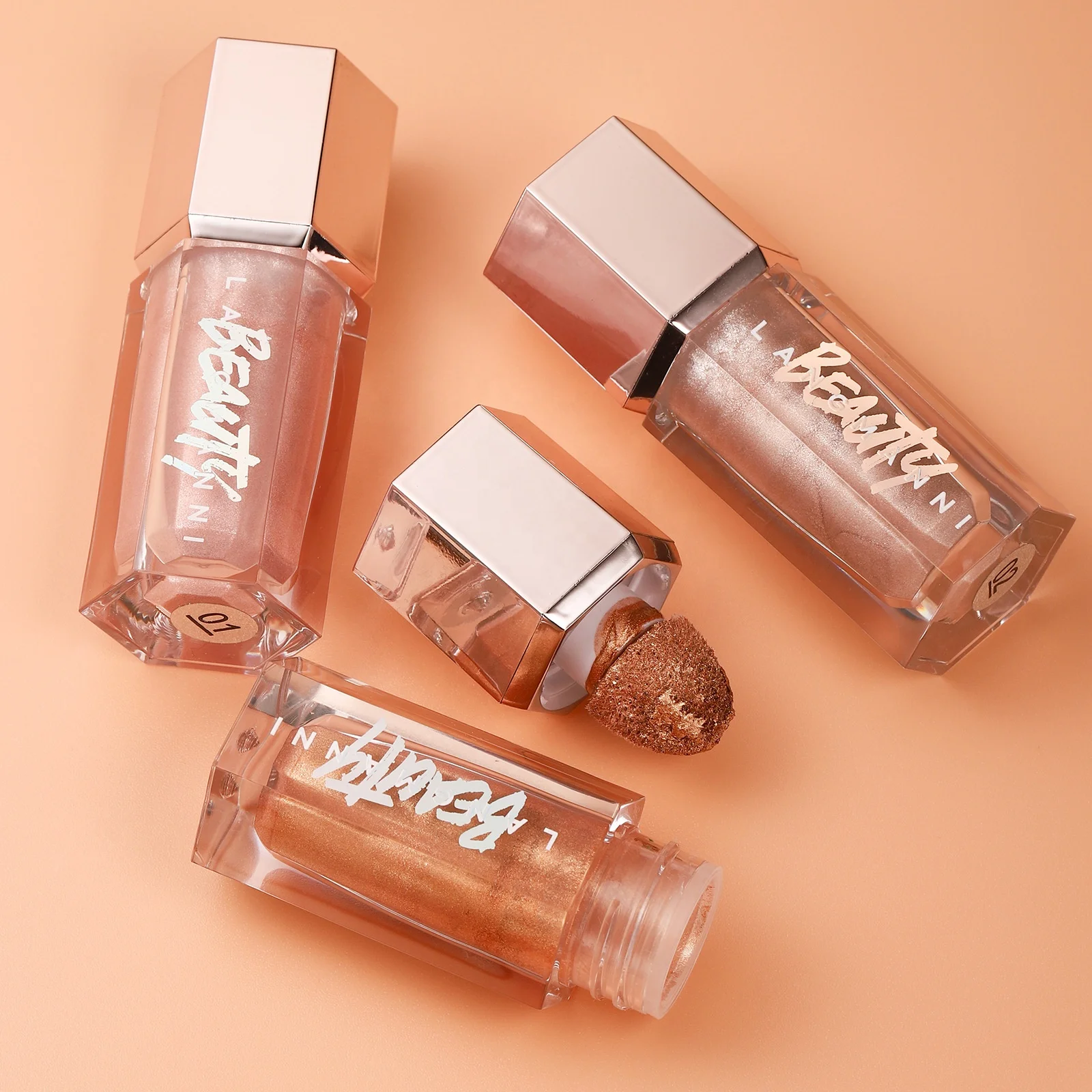 LANGMANNI Monochrome Pearl Light earth color Flashes long lasting sparkly Liquid Highlighter stick for face