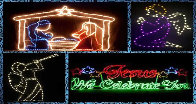 Wholesales Christmas Light Nativity Manger Scene Jesus Christ motif light Outdoor Decoracion