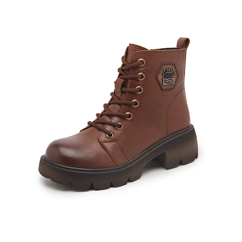 Wholesale OEM factory zip up genuine cowhide full leather Customized boots for women girl