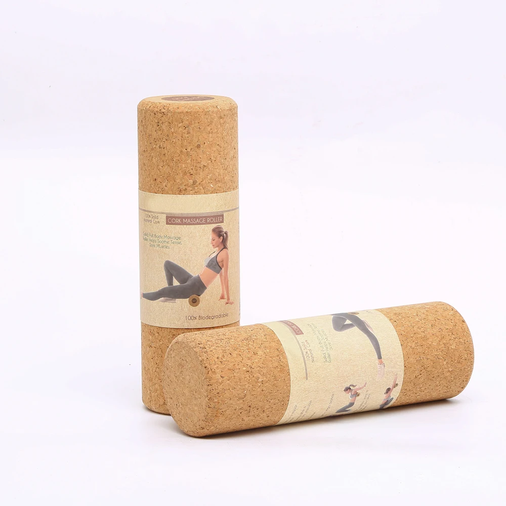 OEM Custom Natural Environmentally Friendly Cork Yoga Rollers for Fitness