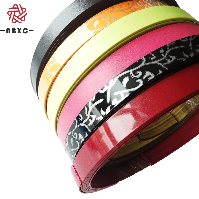 China Manufacturer White With Textured Desk Paper Wood Edge Tape Band PVC Edge Banding For Furniture