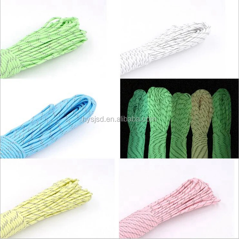 Custom Windproof Tent Rope Outdoor Camping Tent Accessories Luminous Reflective Paracord