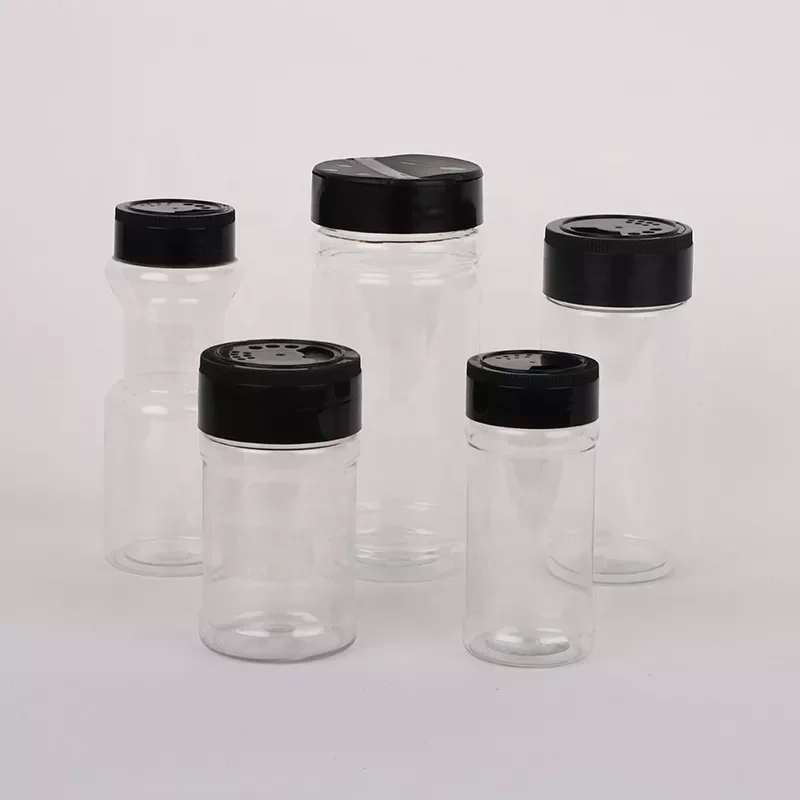 Wholesale  PET Plastic Spice Jars Little  Cheap Bottle Jar with Shaker lid 100 ml - 500 ml