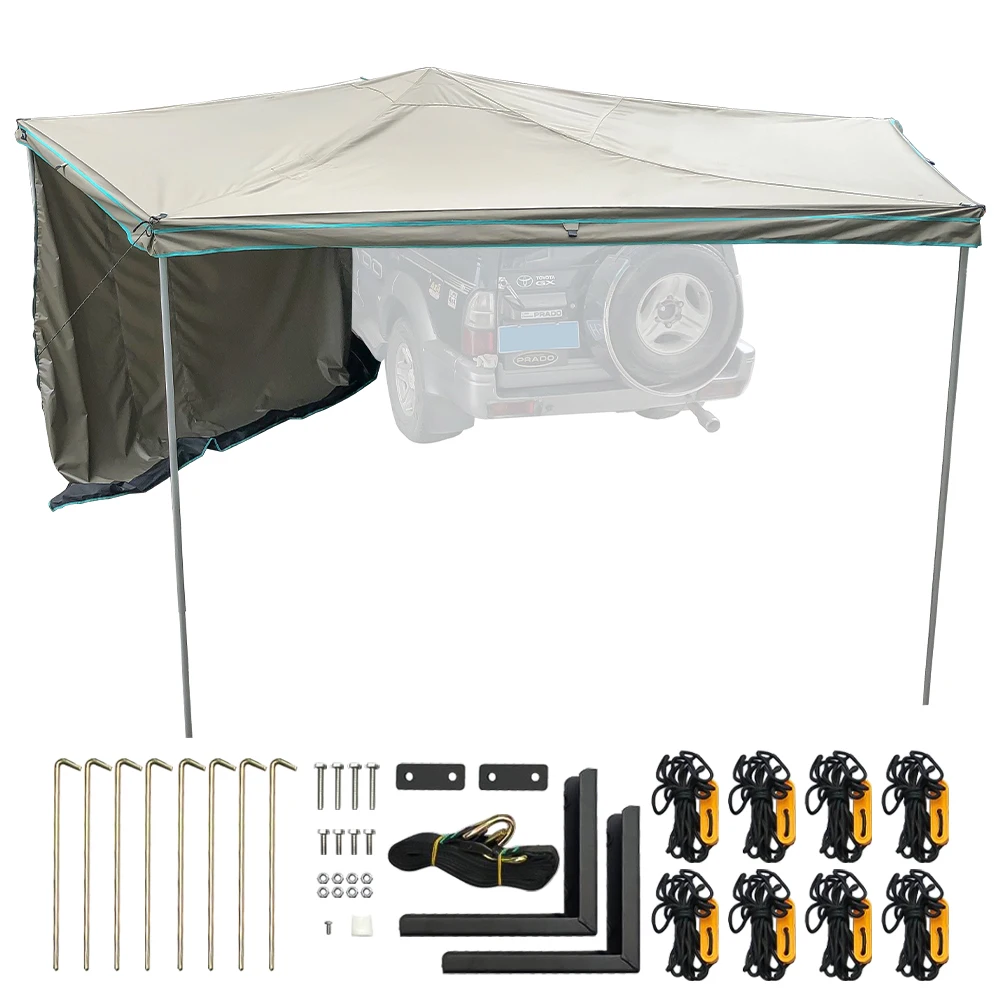 270 degree 2.1m heavy duty roof car awning tailgate shade awning tent for car camping