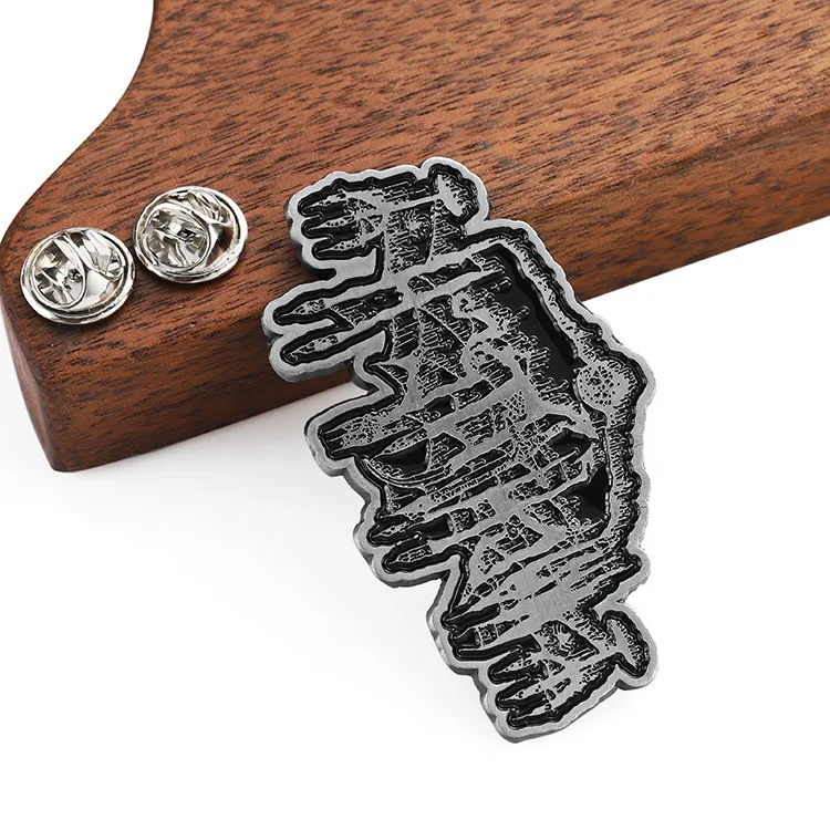 Design Your Own Enamel Pins Factory Customised Lapel Pins Antique Silver Magic Words Letter Zinc Alloy Metal Pins Wholesale