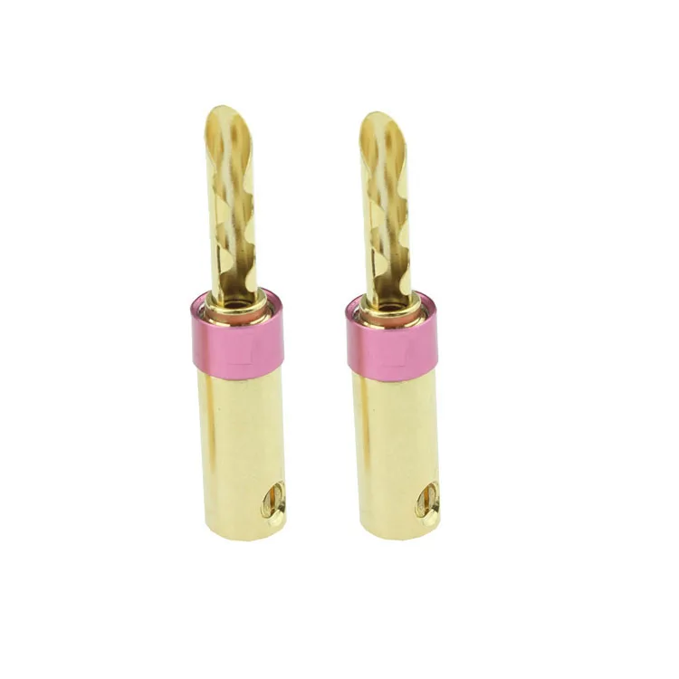 Top Quality BFA 4 Dentate banana plug golden plated Cable Connector for home theater