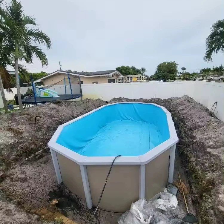 Portable garden swimming pool galvanized steel large family pools