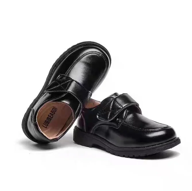 High Quality Genuine Leather Dress Shoes for Little Boys Quality School Uniform Moccasins in Black Inspired by the Little Prince
