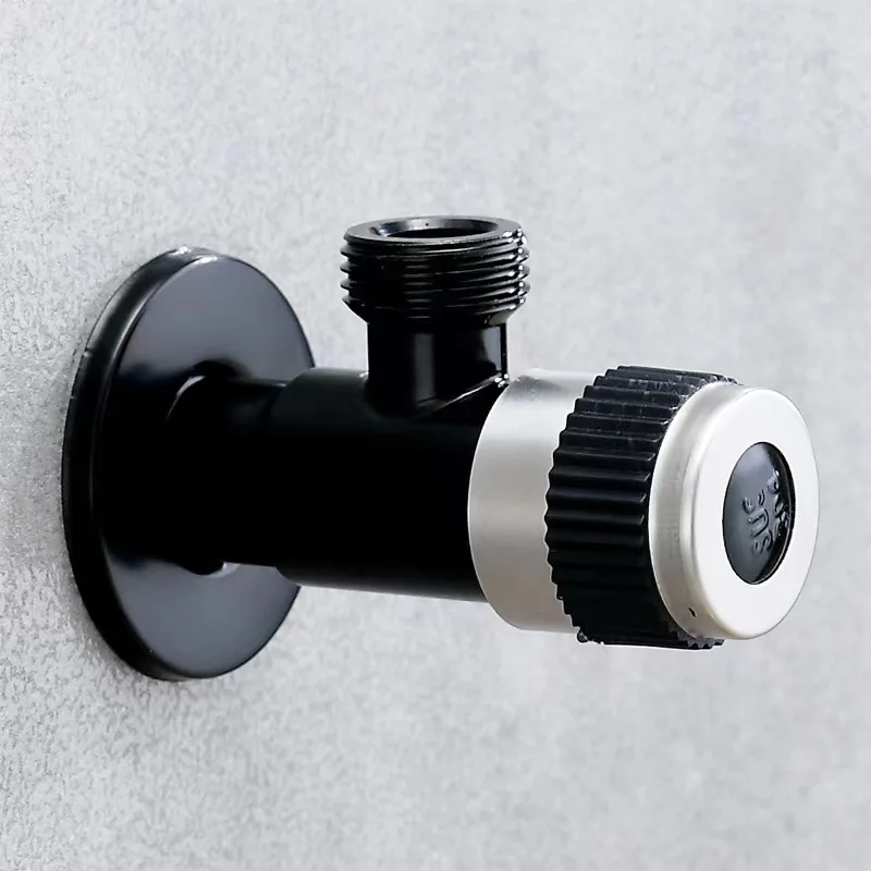 Factory Wholesale Black 304 Stainless Steel Angle Valve 1/2 Bathroom Water Control Toilet Corner Valve 90 Degree Angle Valve