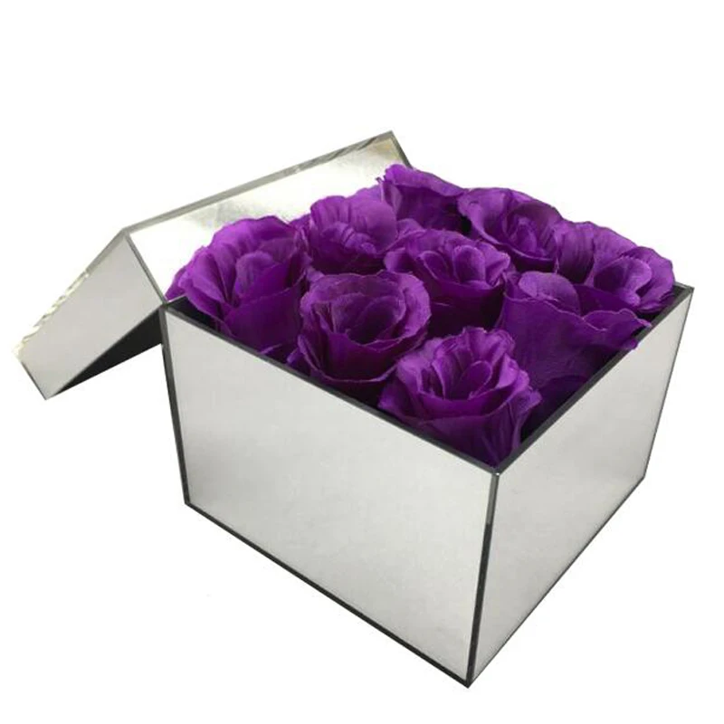 Зеркальная акриловая Подарочная коробка с крышкой для розы