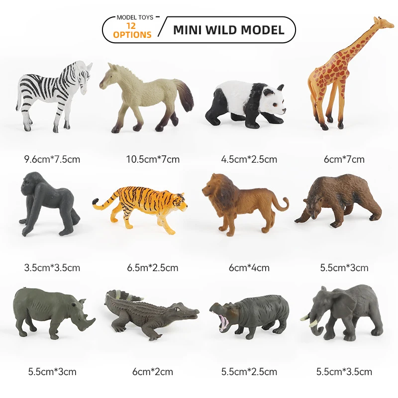 Wholesale Plastic Animal Toys Mini Wildlife Series Model Sea Creatures Decoration Lion Dinosaur PVC Toy