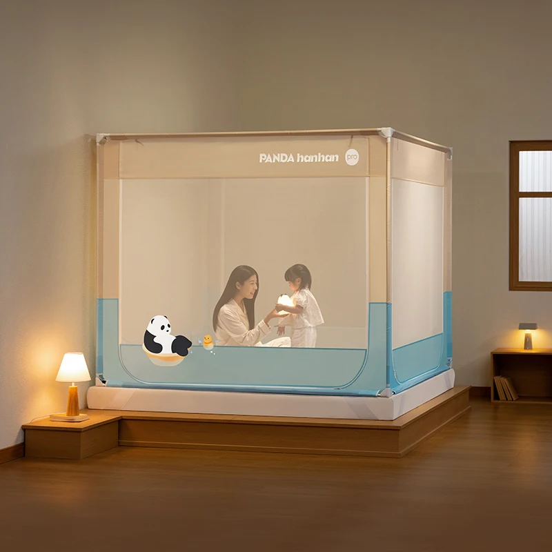 Medoga Cartoon Travel bedrail Bumper Folding Bebe Playpen Barrie General Soft Gate Queen Size Guardrail