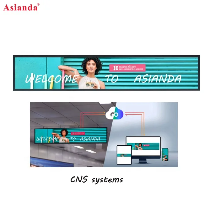 Popular 23.1 Inch Ultra Wide Stretched Bar Lcd Advertising Lcd Panel Display Digital Signage Supermarket Shelf Edge For Shelf
