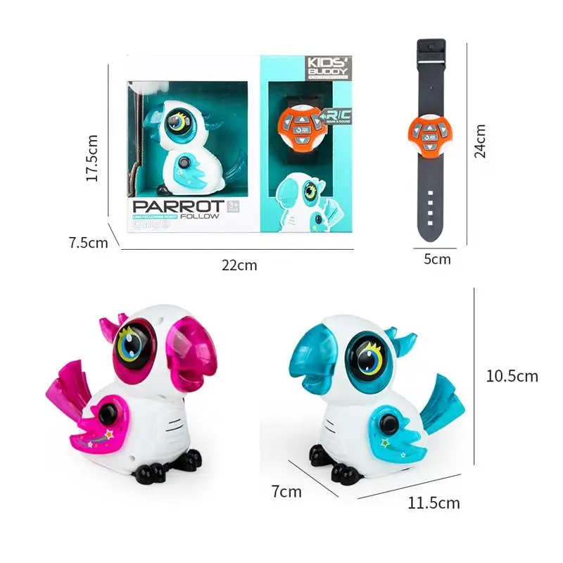 Watch Control Birds Toys Intelligence Parrot Robot Draw A Line Follow Smart Robot Toy Remote Control Animal Toy