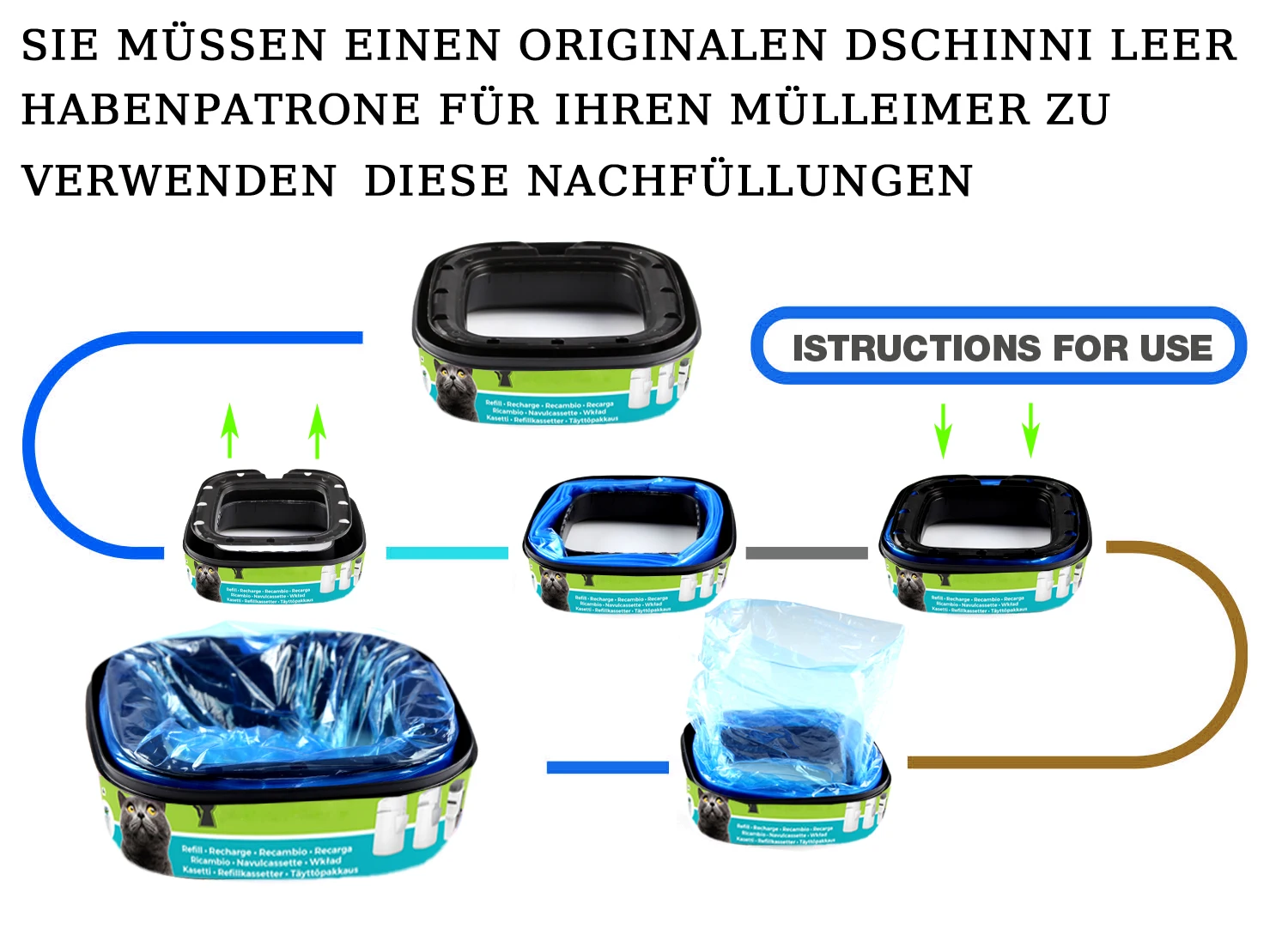 Nappy Bags Plastic Diaper Pail Refill Bags Compatible With Angelcare Tommee tippee nappy bin refills And Spross Refill Cassettes