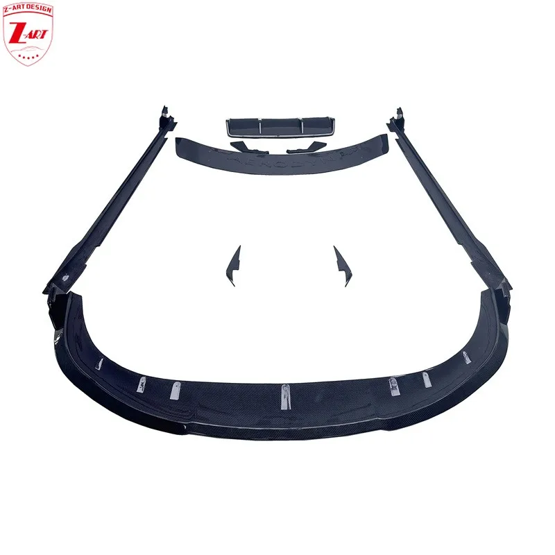 Z-ART For Porsche Taycan Turbo Style Carbon Fiber Body Kit Front Bumper  Rear Lip Kit Side Spoiler