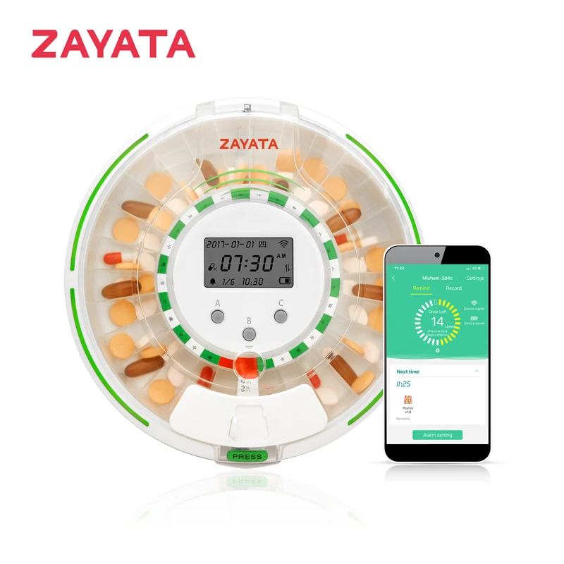 
WiFi Smart Pill Dispenser with Alarm Reminder-Voice&Flashing Light&App Alert 