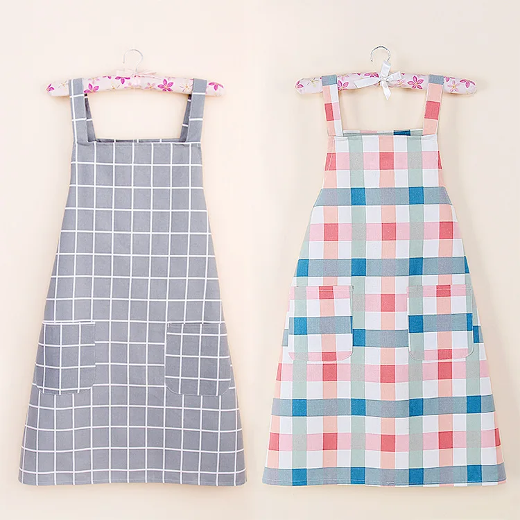 
Pastoral style Print Basic Cotton Kitchen Chef Apron For Women 