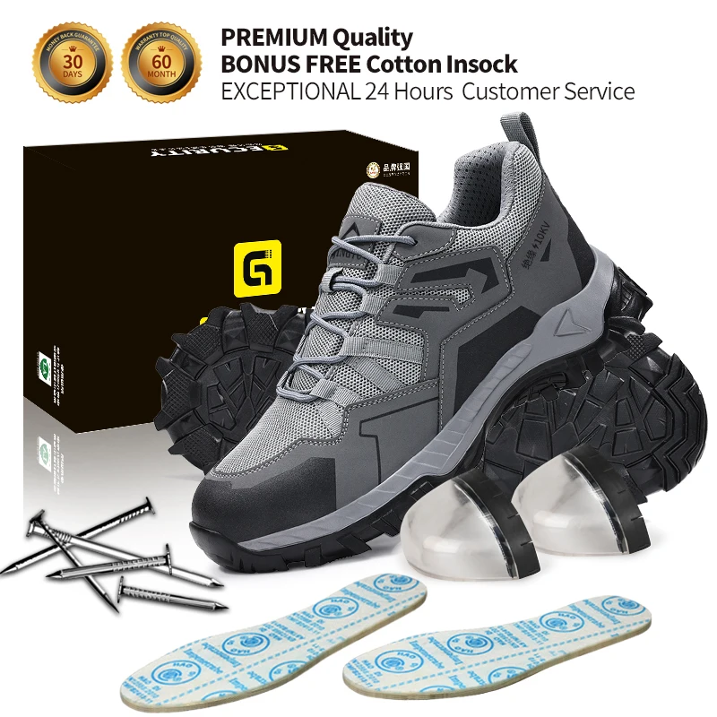 JINGTU Insulated 10KV anti-puncture Ultra light safety shoes with rubber and plastic sole for men