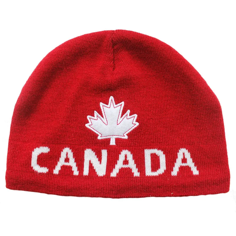 Jacquard Embroidery Canada Maple Leafs Beanie Hats