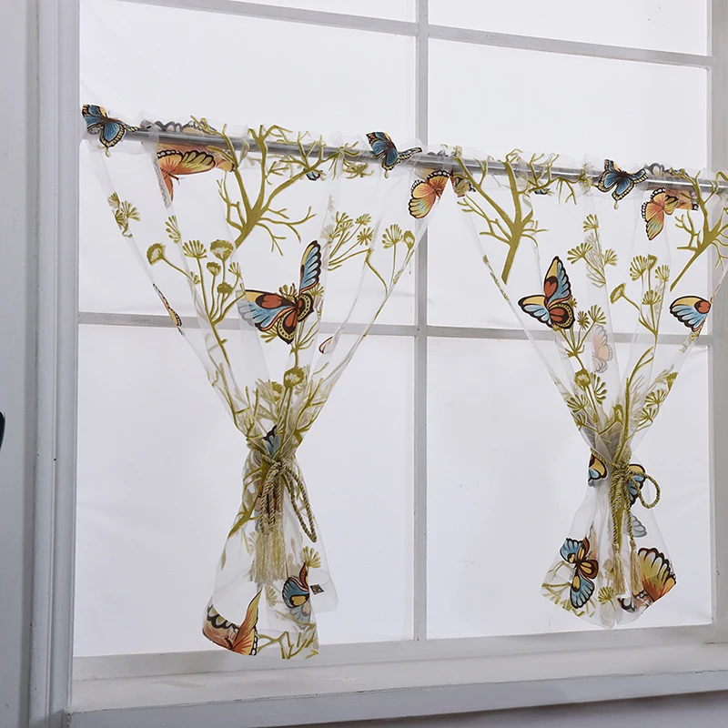 ZHONGHUA Stylish and exquisite kitchen sheer curtain luxury printed curtains