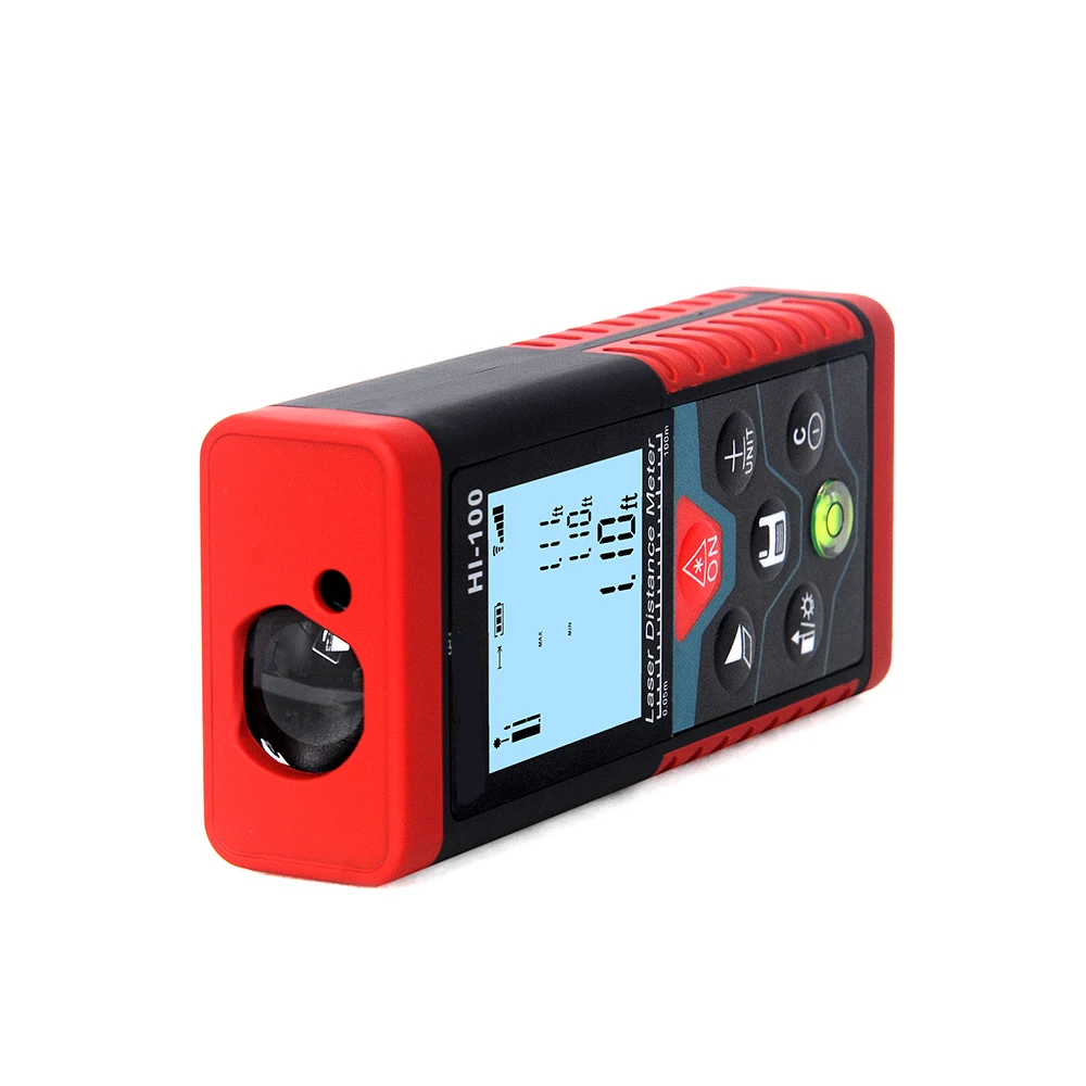 HIREED laser distance meter 100m laser tape range finder build measure
