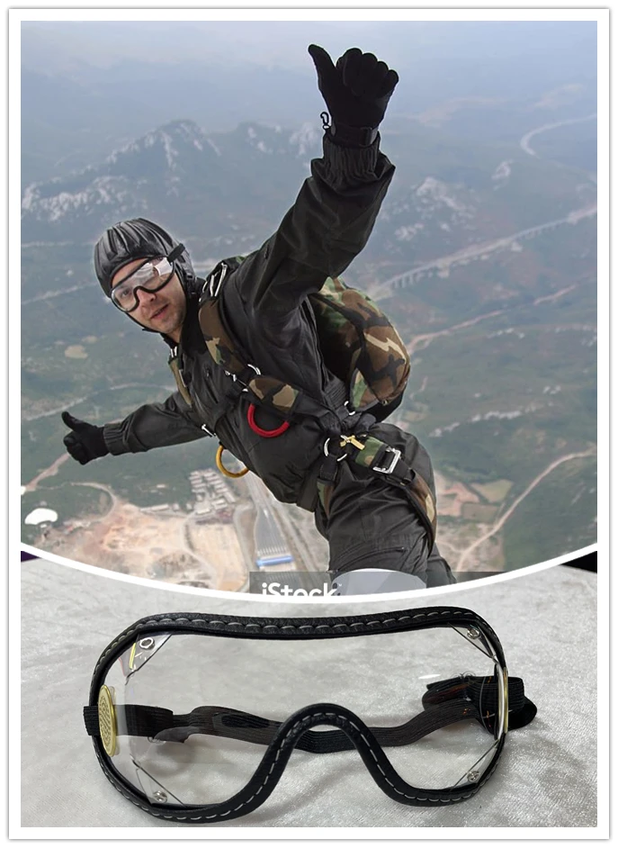 Customized logo acceptable Helmet Motorcycle Leather Skydiving Helmet goggle With Good Price
