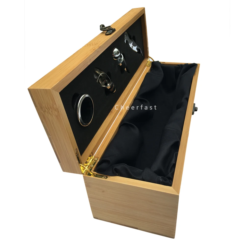 Отличная Деревянная декоративная коробка для вина Подарочная кейс хранения Бамбуковая деревянная одинарная недорогая бутылок