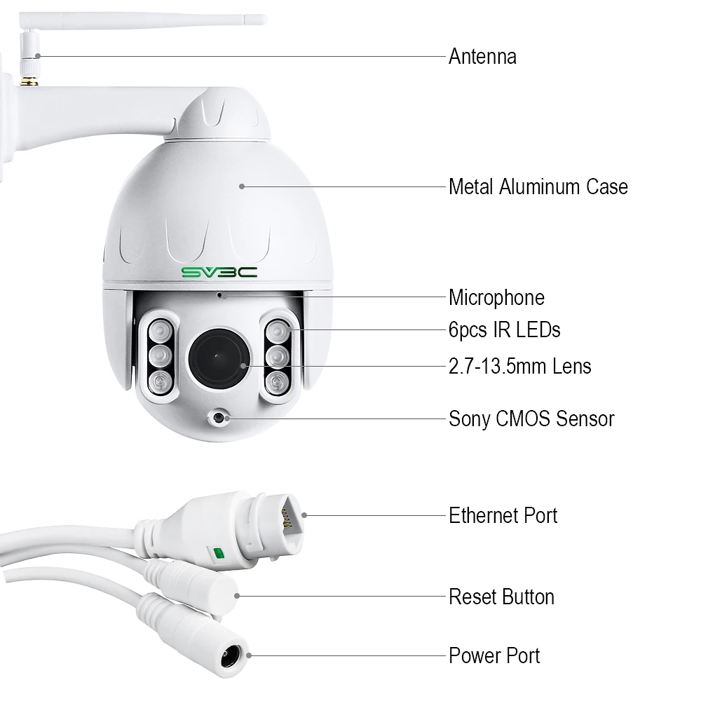 2.4 Protocol 6lights Wireless Security Audio 5mp Ip Surveillance Camera Outside Wifi Cameras Security Wireless