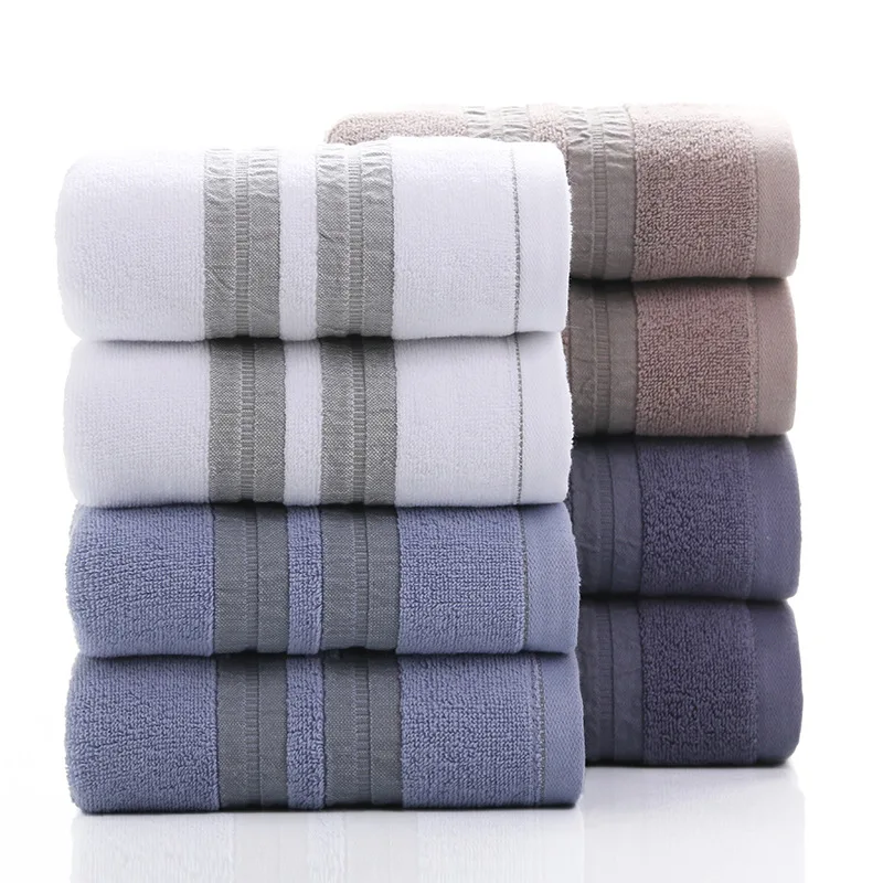 Four colors 100% cotton towels 35*75 cm 70*140 cm factory wholesale  pure cotton towel for home hotel