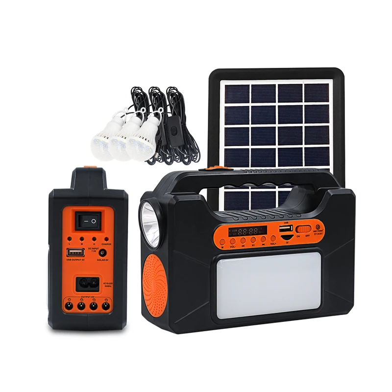 Easy Power LED light Portable Emergency Lighting System Solar Power Kit With Speaker Camping Bulb Outdoor EP-393BT